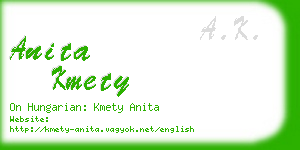 anita kmety business card